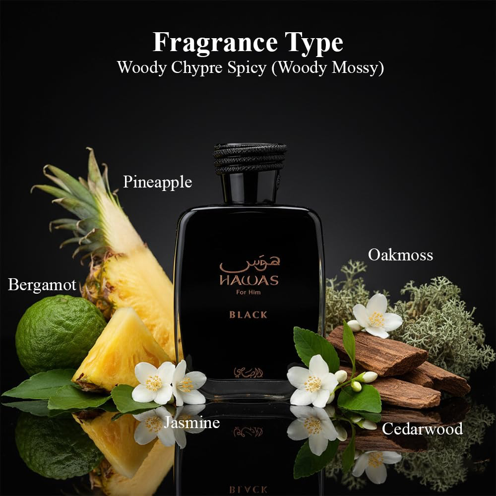 Hawas Black by Rasasi for Men  - Perfume Fragrance Man ulasan dan harga